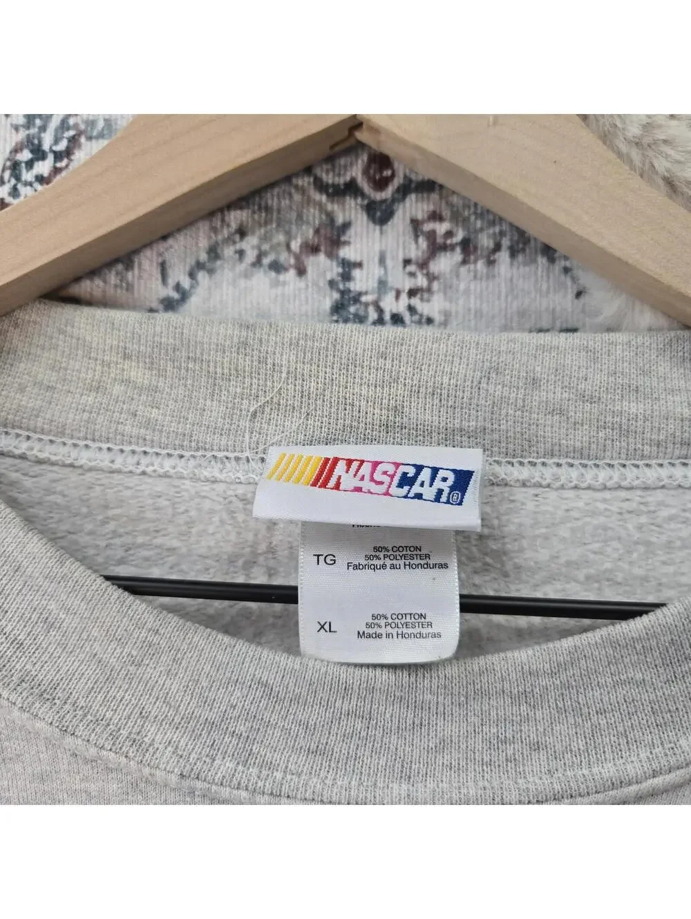 Nascar Branded Gray Crewneck Graphic Men XL